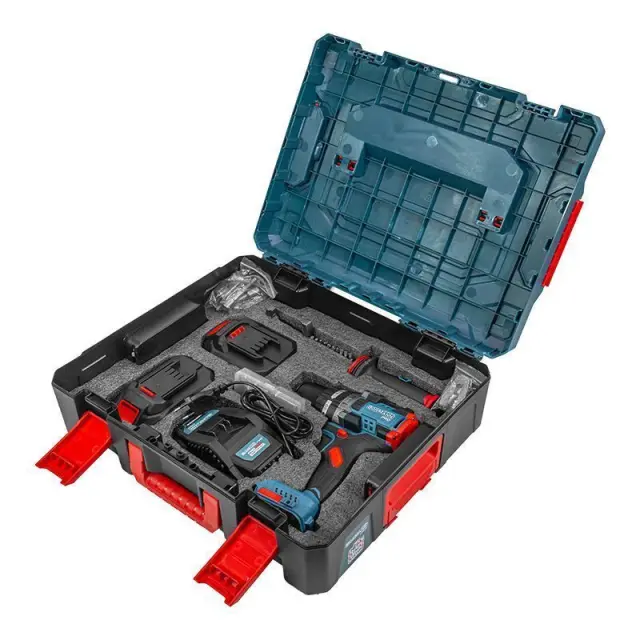 Bormann Pro BBP5461X44CA - Δραπανοκατσάβιδο Κρουστικό, Compact, Brushless Mπαταρίας 20V, Li-Ion με 2 Μπαταρίες 4.0Ah (2x4.0Ah) + Ταχυφορτιστή 4.5A (085201) 2