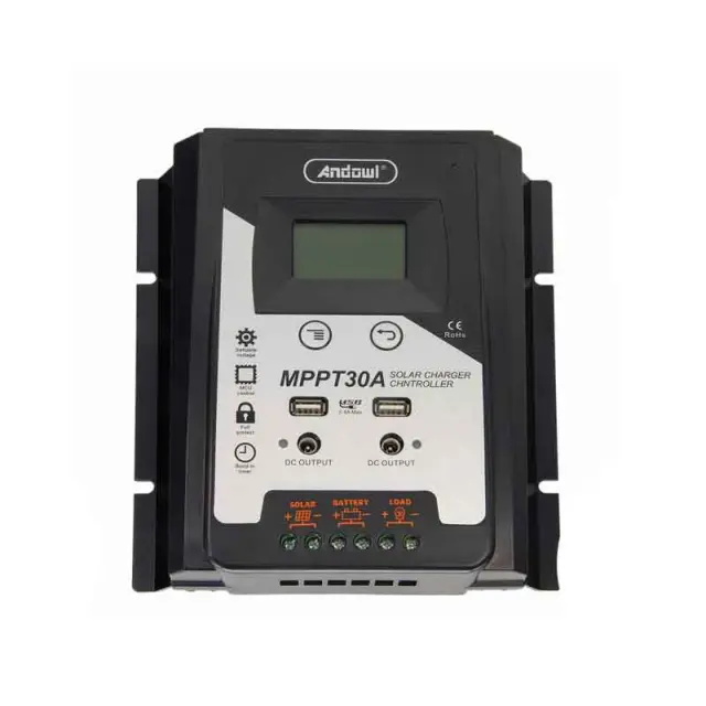 Andowl Ρυθμιστής φόρτισης φωτοβολταϊκών 50Amber MPPT 30A - Solar Charge Controller 075880 2