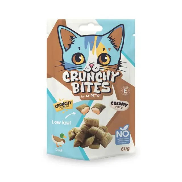 M-PETS Crunchy Bites Duck 60gr Τραγανές Λιχουδιές Γάτας με Πάπια