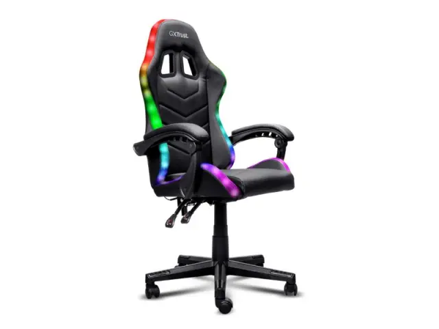 Trust GXT704 Καρέκλα Gaming Δερματίνης με RGB Φωτισμό Μαύρη 2