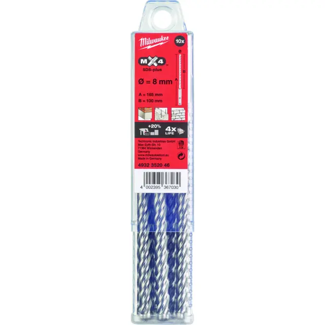 Milwaukee 4932352046 - ΤΡΥΠΑΝΙΑ SDS PLUS SET 10τμχ 8x160 4ΚΟΠΩΝ MW 2