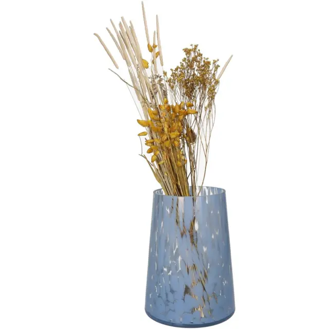 Βάζο Μπλε Γυαλί 14.5x14.5x19cm 2