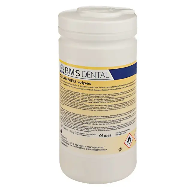 BMS Dental Cleanmed Απολυμαντικά Μαντηλάκια 200τεμ Dispenser