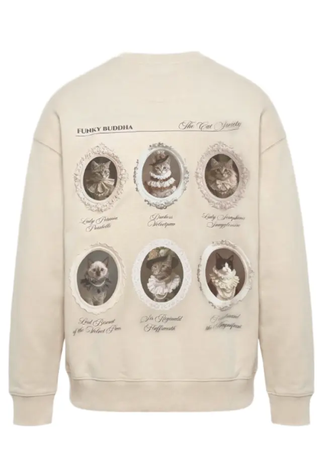 Funky Buddha γυναικείο relaxed fit φούτερ με τύπωμα στην πλάτη FBL014-112-06-1 2