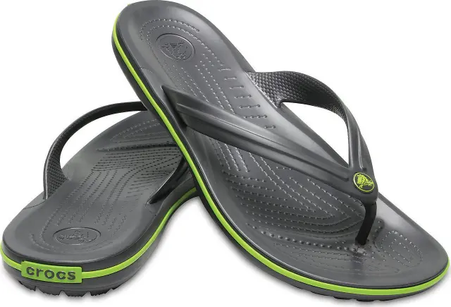 Crocs Σαγιονάρα Ανδρική Γκρι-Πράσινη Ρίγα 42-43