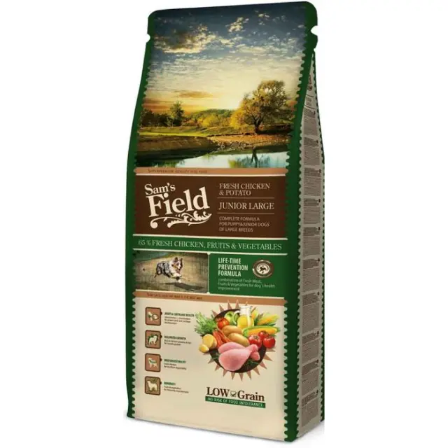Sam's Field Low Grain Junior Large Fresh Chicken & Potato 13Kg Μονόχρωμο