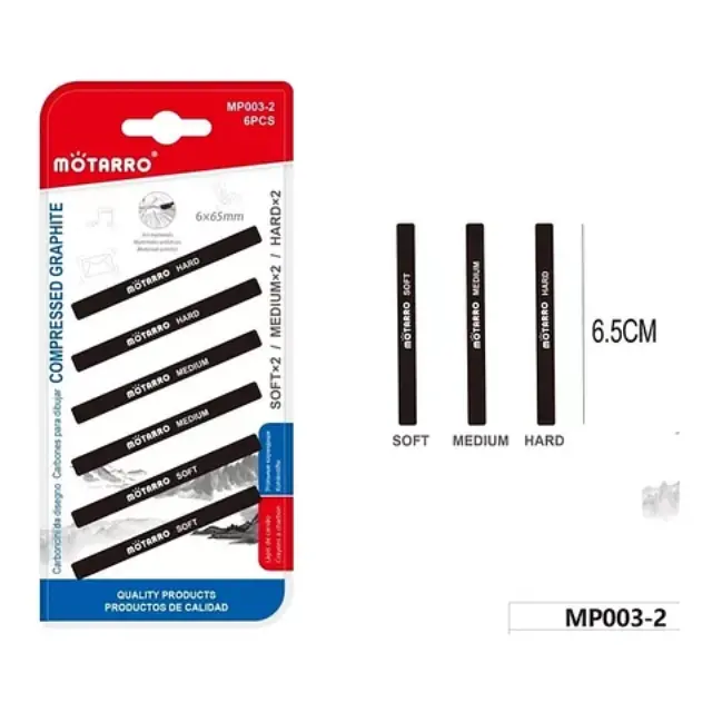 Σετ κάρβουνο ζωγραφικής 6τμχ 6x65mm Motarro MP003-1