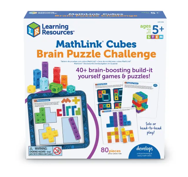 Learning Resources Εκπαιδευτικό Παιχνίδι MathLink® Cubes Brain Puzzle Challenge (5+ ετών) LER9336