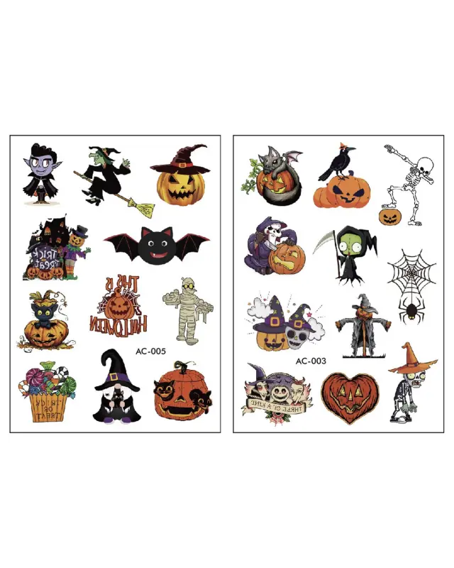 Αυτοκόλλητα τατουάζ Halloween 2 φύλλα