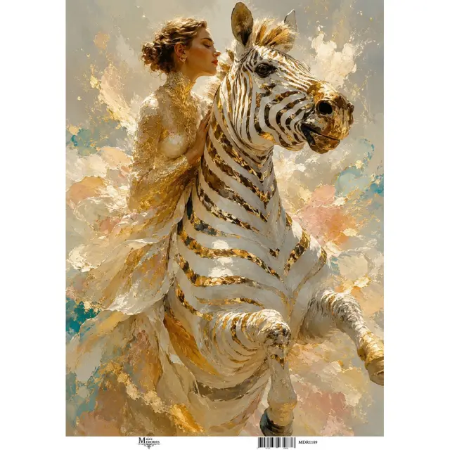 Ριζόχαρτο Maja's Memories, 30x42cm, Γυναίκα και ζέβρα, MDR1189