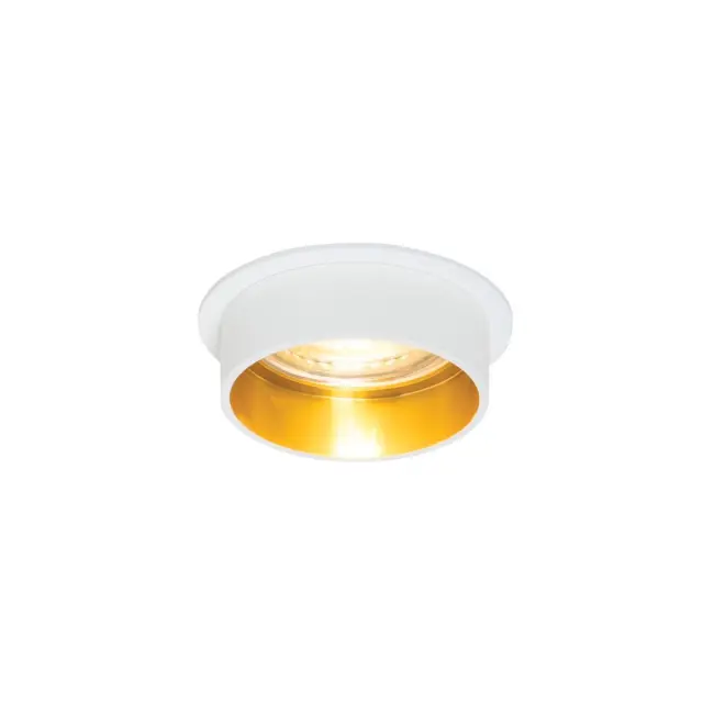 Ikon 03307/WG Χωνευτό σποτ σταθερό GU10/PAR16 ø7cm sanded white outside+gold inside Άσπρο/Χρυσό