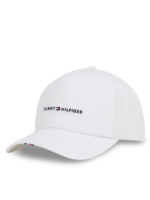 Tommy Hilfiger Ανδρικό Καπέλο Jockey Foundation Soft 6 Panel Cap Σκούρο Λευκό