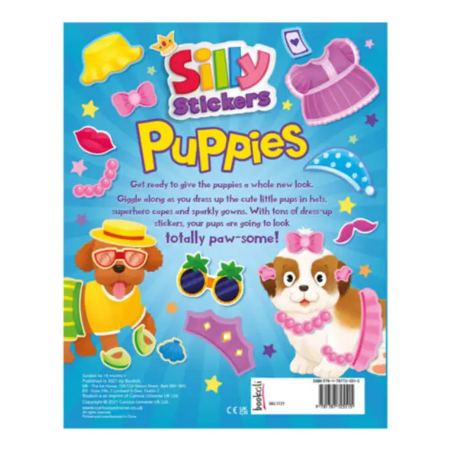 Βιβλίο με αυτοκόλλητα Silly Stickers: Puppies 2