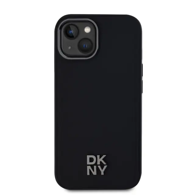 DKNY PU Leather Stack Logo Magsafe Case for iPhone 15 Black 2