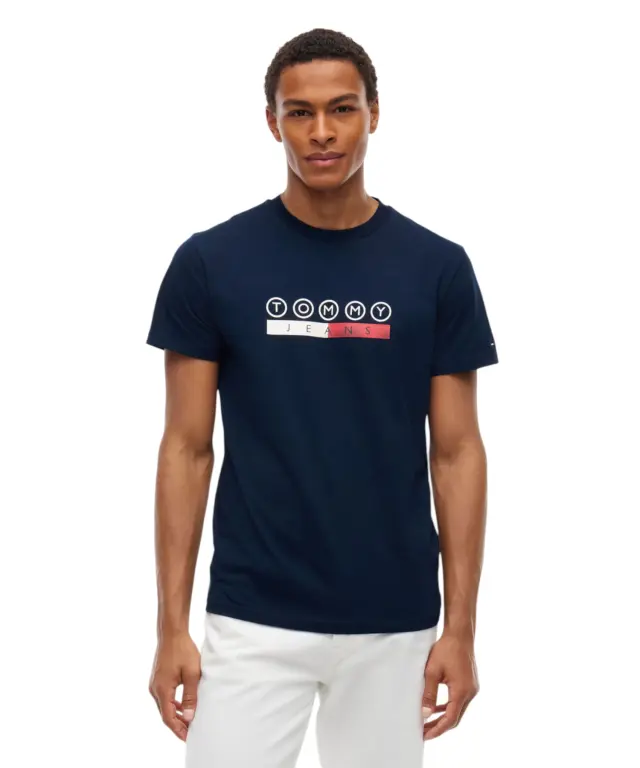 Tommy Hilfiger - Ανδρικό T-shirt Dna Play Slim Fit DM0DM23715-C1G Μπλε Σκούρο 2