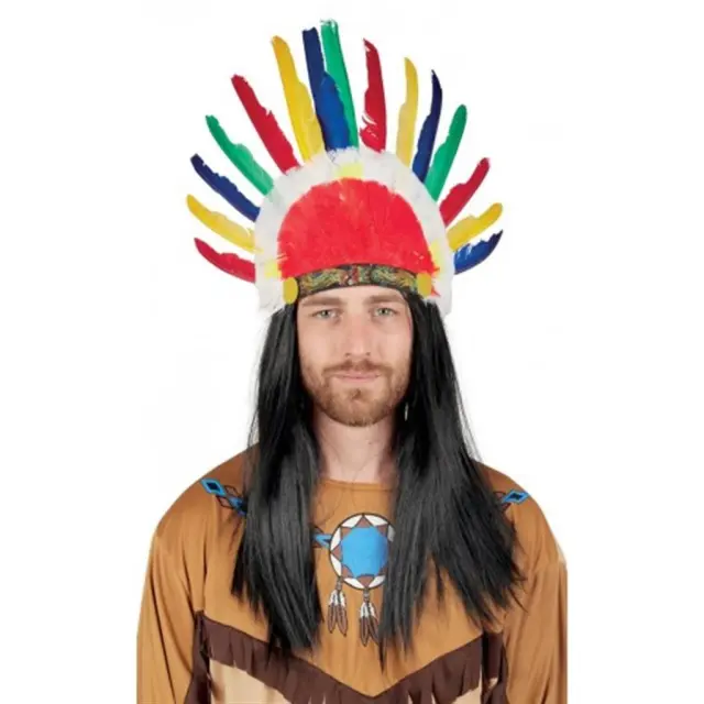 Indian headdress 14 feathers - multicoloured / 18670 (Sandra)