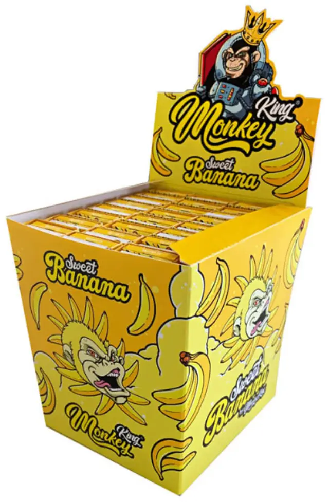 Monkey King Χαρτάκια Sweet Banana - King Size Slim με Τζιβάνα 32φ. 2