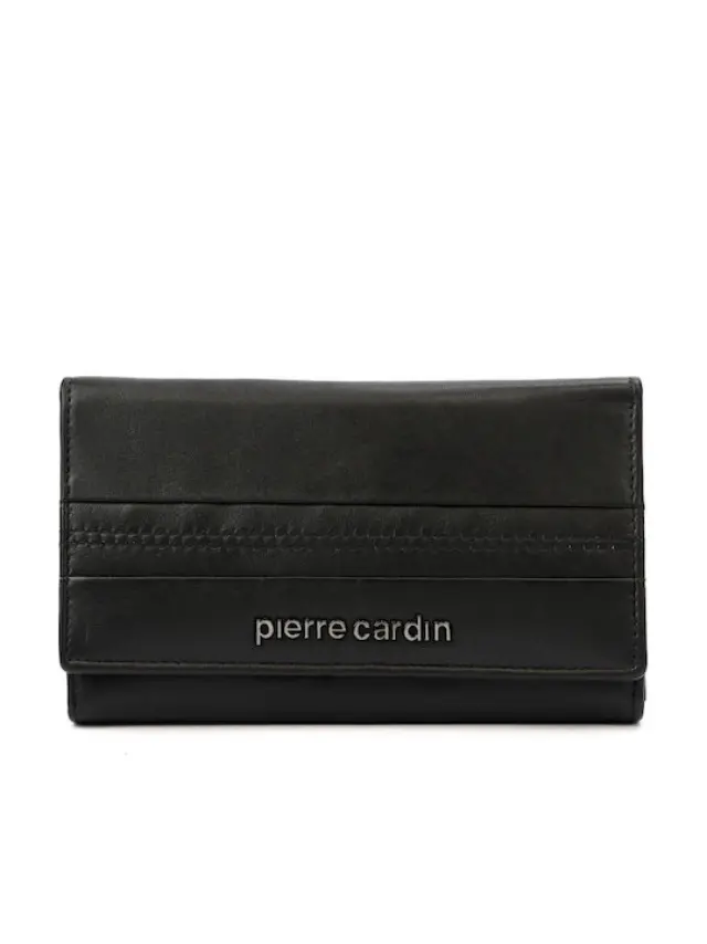 Pierre Cardin Μικρό Δερμάτινο Γυναικείο Πορτοφόλι με RFID Μαύρο
