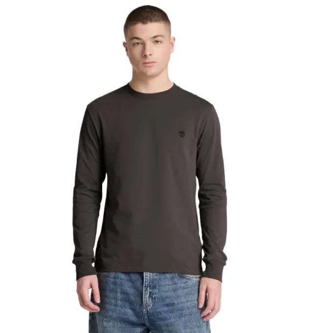 Timberland - Ανδρική Μακρυμάνικη Μπλούζα Slim Fit Dunstan River Tree Embroidered TBC0YHBT-CN1 Μαύρο