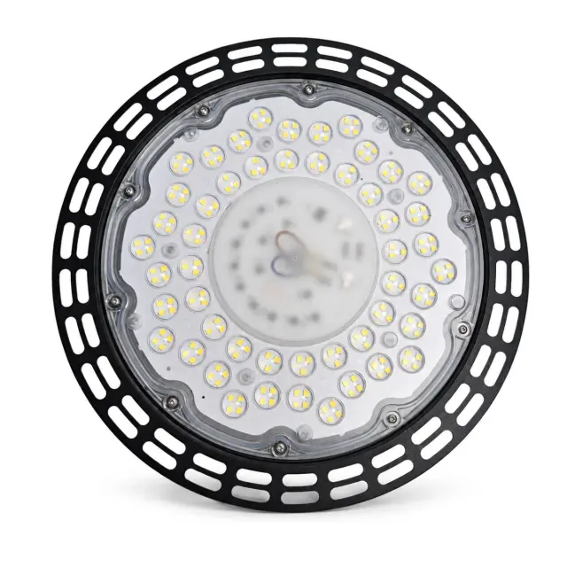 VenCore Φωτιστικό Βιομηχανικού Τύπου Καμπάνα High Bay UFO LED 150 Watt 230 Volt 180° 21000 Lumens Ψυχρό Λευκό 6000K - Φ29 x Υ8cm (6407-50008) 3