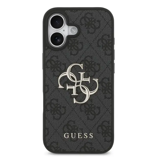Guess PU 4G Metal Logo Case for iPhone 17 Grey 3
