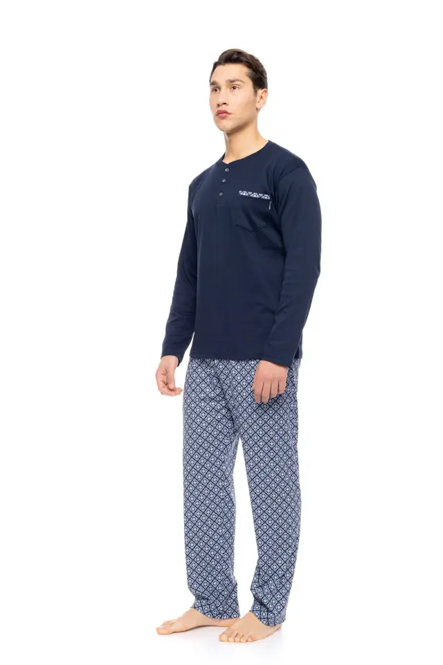 W-M804 - Yacht Blue - PYJAMA OCEAN BLUE GEO 2