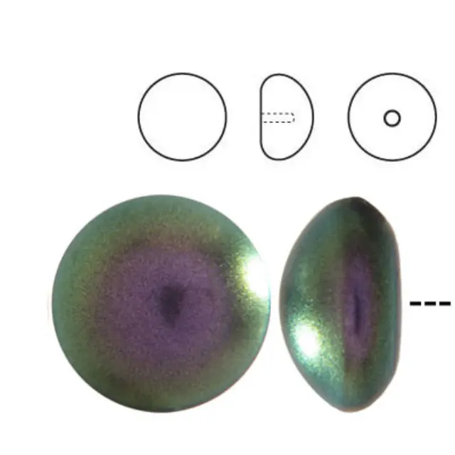 Swarovski 5817 Καμπουσόν Half Drilled Pearl Iridescent Purple Ø10mm - 10τεμ