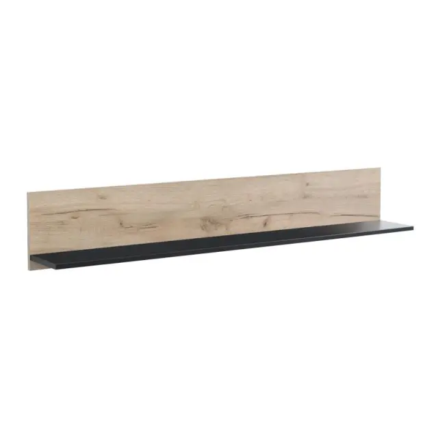 ΡΑΦΙ ΤΟΙΧΟΥ UMBRIA ZP GREY OAK-ΜΑΥΡΟ 137x19x24εκ