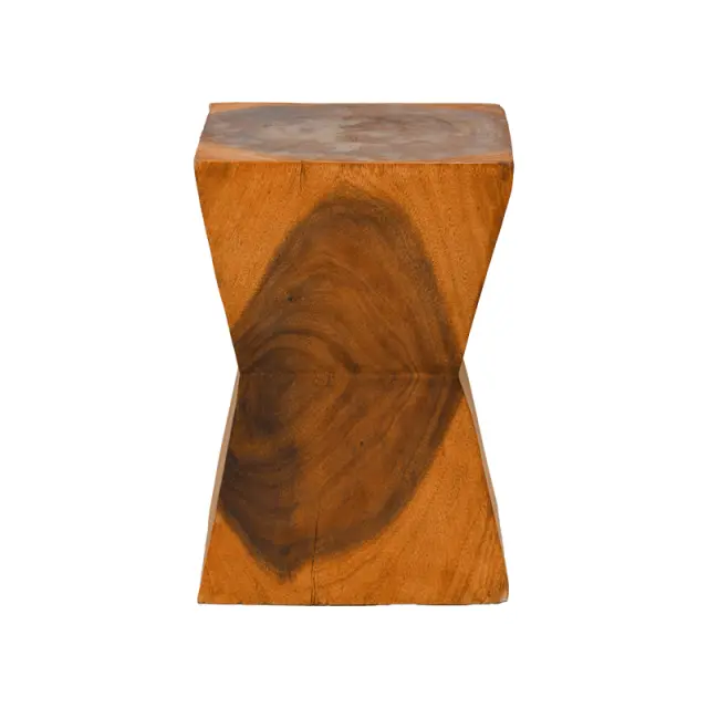 Σκαμπό Clepsydra pakoworld suar ξύλο σε φυσική απόχρωση 31x31x45εκ 2