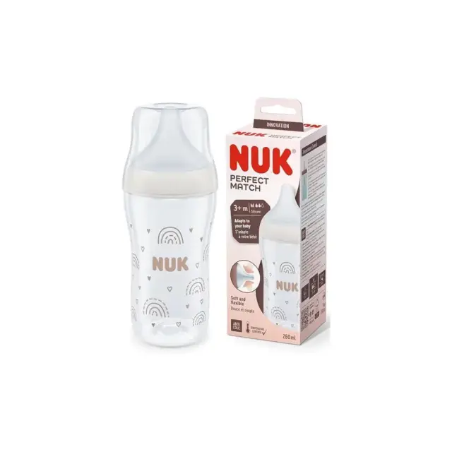 Nuk Πλαστικό Μπιμπερό Perfect Κατά των Κολικών με Θηλή Σιλικόνης για 3+ μηνών Πολύχρωμο 260ml