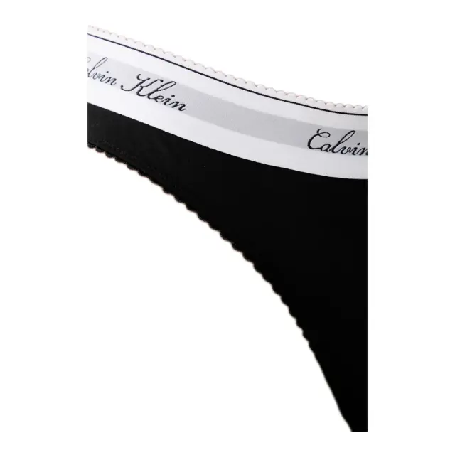 Calvin Klein Γυναικείο String Script Logo Waistband Thong, Χρώμα Μαύρο 3