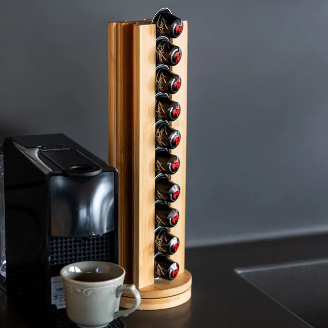 Estia Βαση για Καψουλες Espresso Bamboo Essentials 36 Θεσεων Περιστρεφομενη 3