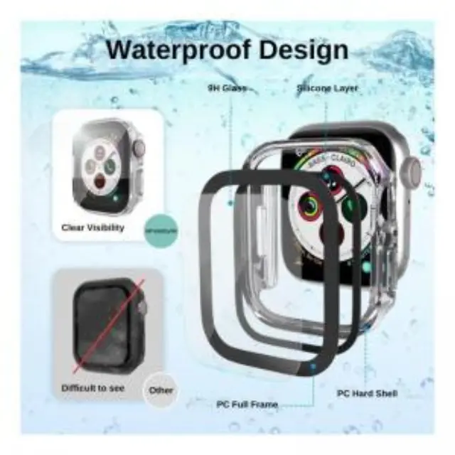 Θήκη PC με Tempered Glass Ahastyle WG56-2 Premium Apple Watch 7/ 8/ 9 45mm Ασημί (2 τεμ.) N66888 3