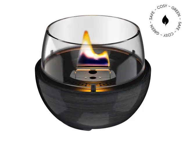 Επιτραπέζια Εστία Φωτιάς Tulip 14 Reactive Glaze Tenderflame με διάρκεια καύσης 4 - 5 ώρες, χωρητικότητα δεξαμενής 250ml και διαστάσεις 14.1x12.5cm - Black TF-600285 2