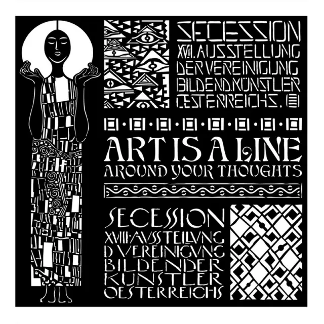 Thick Stencil Stamperia 18x18cm, Klimt art Nouveau