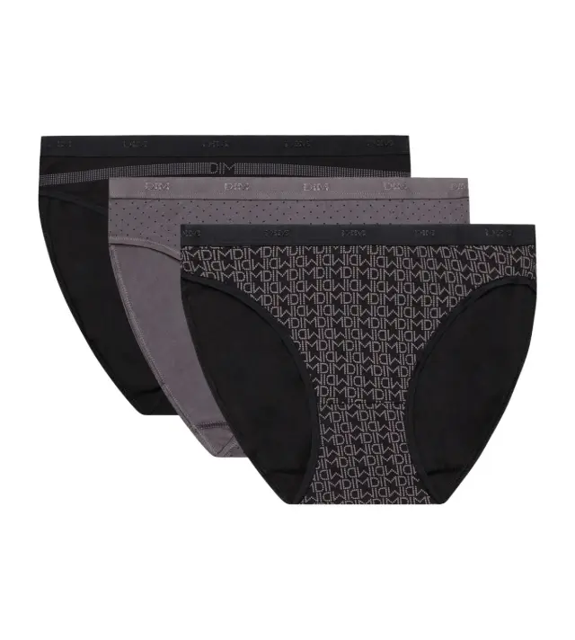 Dim Σλιπ Βαμβακερά Les Pockets Μαύρο Logo 3 τεμάχια - S 3