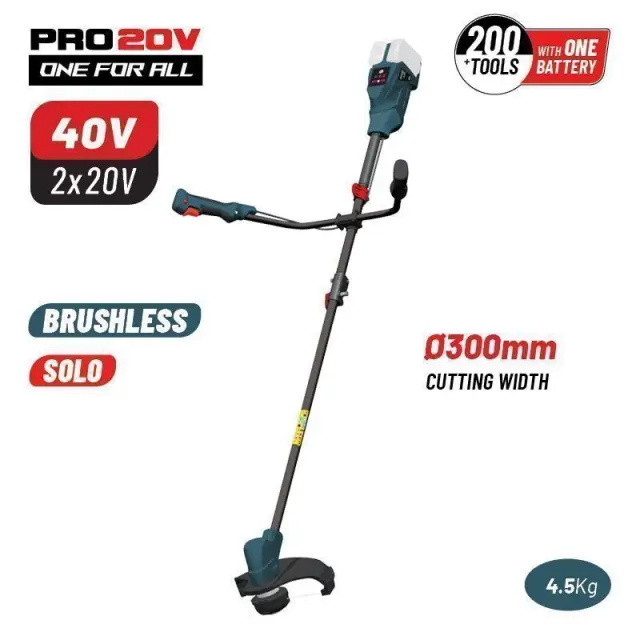 Bormann Pro BBP4602 - Θαμνοκοπτικό 40V Brushless Μπαταρίας, Li-Ion (Χωρίς Μπαταρία + Φορτιστή) (084648)