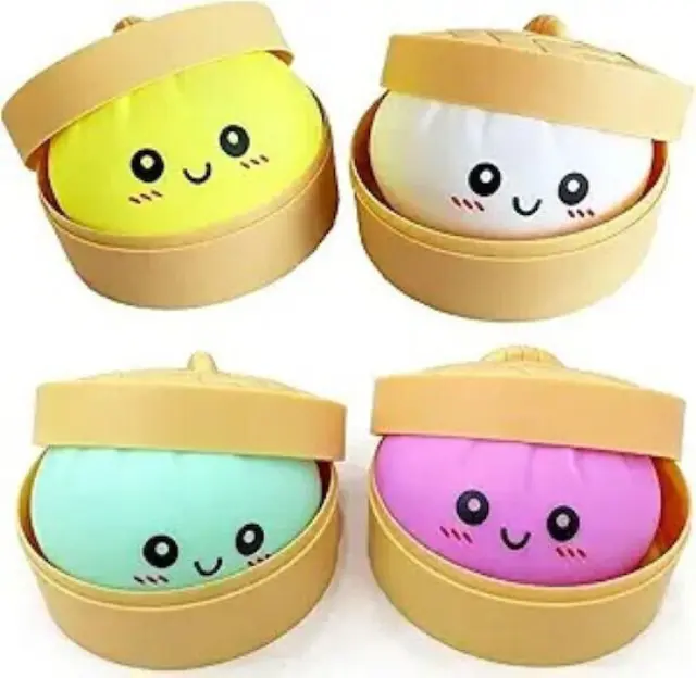 Stress Ball Squishy Αφρώδες Πολύχρωμο (Διάφορα Σχέδια) Squishy dumpling stress ball 5,5 cm-1 τεμάχιο 2