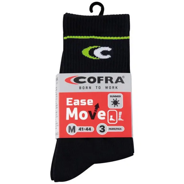 Κάλτσες Εργασίας Cofra Easemove Summer black/lime σετ 3 ζευγάρια - 36-40 3