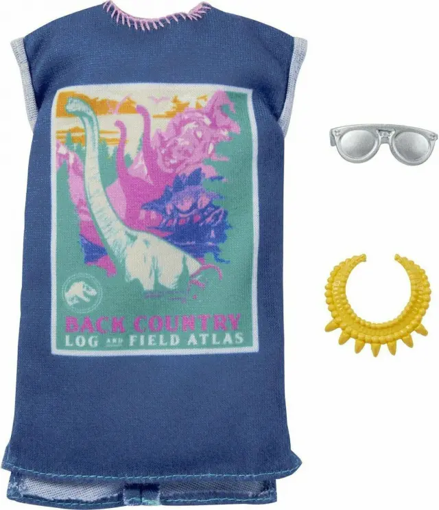 Barbie Μοδάτα Σύνολα- Διάσημες Μόδες- Jurassic World Μακό Φόρεμα (GRD47)
