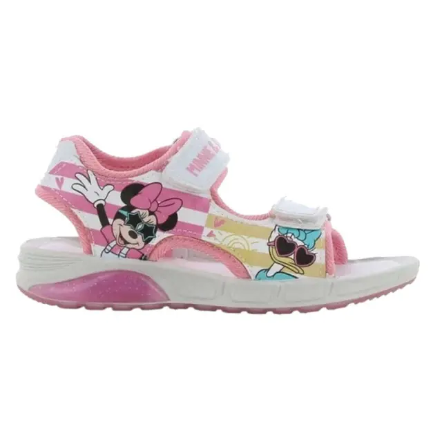 Modum Παιδικά Πέδιλα Minnie Maouse με Σκρατς και Φωτάκια Ροζ