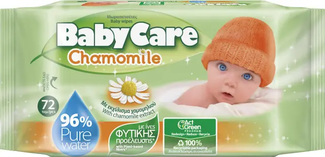 BabyCare Chamomile Μωρομάντηλα με Χαμομήλι 72τμχ