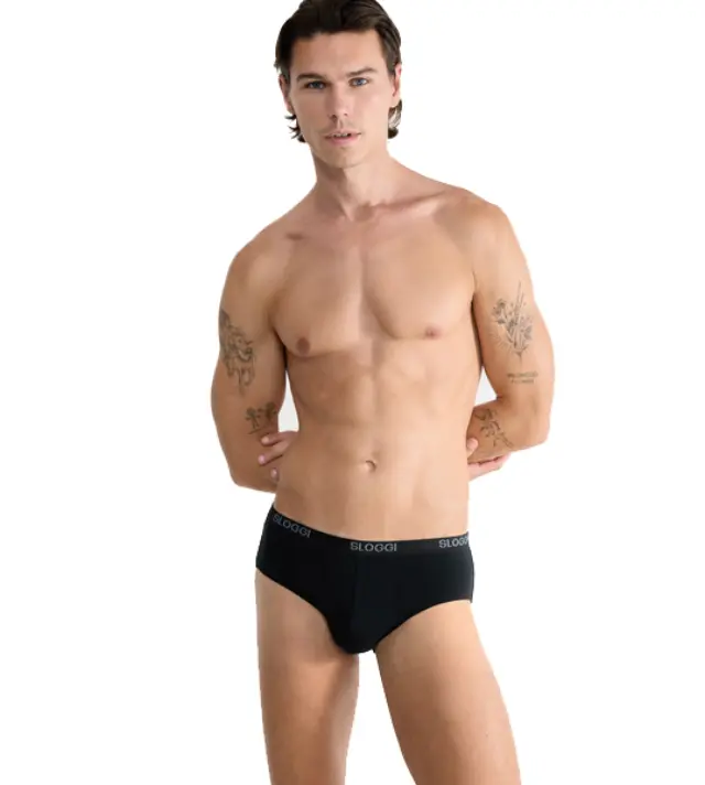 Sloggi Ανδρικό Εσώρουχο Basic Midi, Χρώμα Μαύρο - S