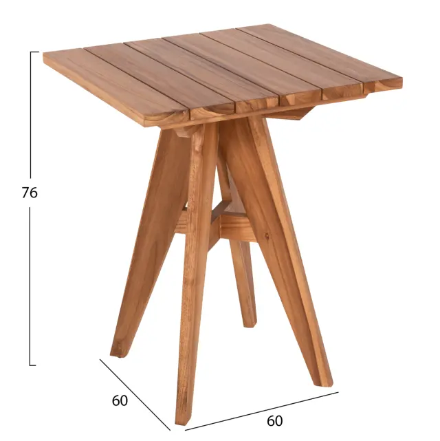 ΤΡΑΠΕΖΙ ΤΕΤΡΑΓΩΝΟ FB99860.11 ΜΑΣΙΦ ΞΥΛΟ ΤΕΑΚ 60x60x75Υεκ. 2