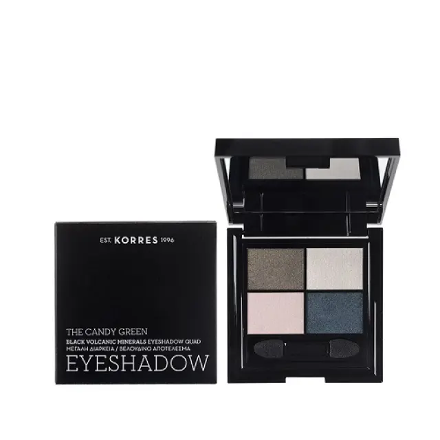ΚΟΡΡΕΣ Black Volcanic Minerals Eyeshadow Quad The Candy Green 2