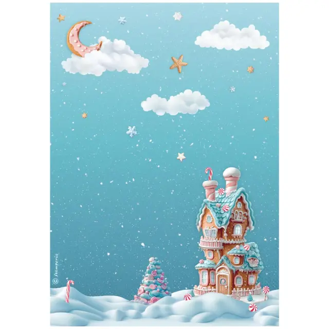Ριζόχαρτο ντεκουπάζ Stamperia 21x29cm A4, Candy Christmas, Gingerbread Houses