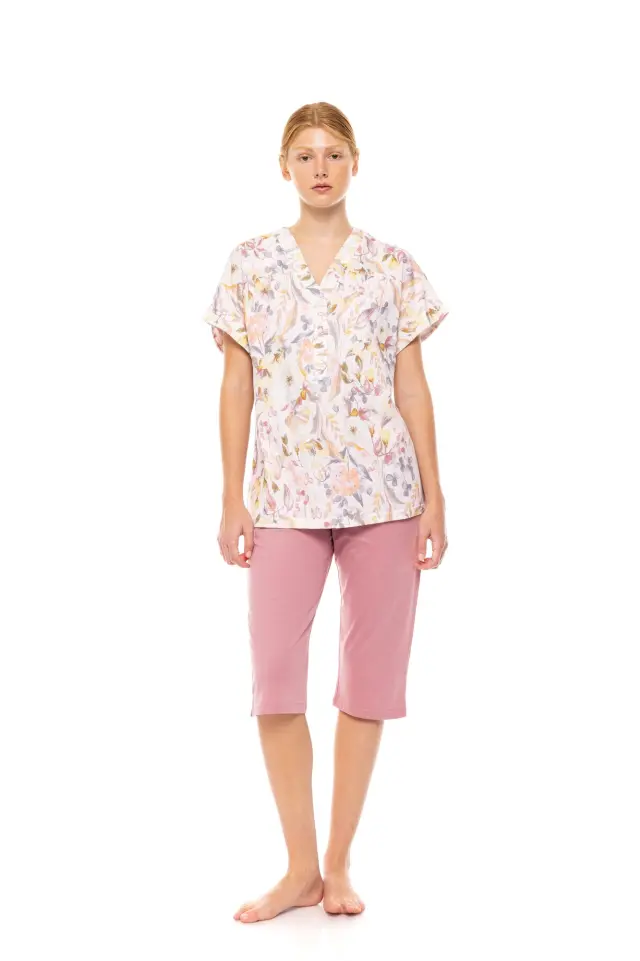 S1488 - Type - PYJAMA CAPRI FLORAL ROSE - M 2