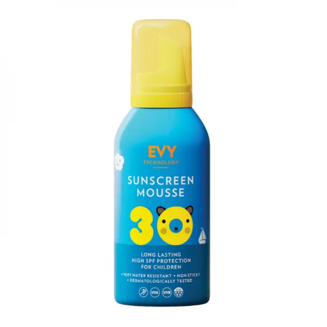 EVY Technoology Sunscreen Mousse Παιδικό Αντηλιακό Μους Μακράς Διαρκείας Για Πρόσωπο + Σώμα SPF30 150ml
