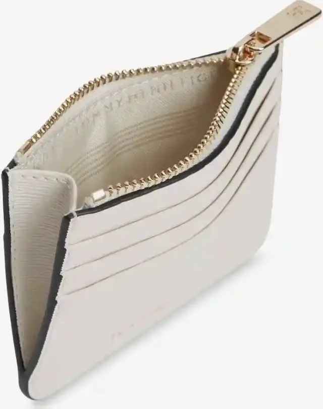 Tommy Hilfiger Γυναικεία Μικρή Θήκη Πιστωτικών Καρτών TH Icon Card Holder Ανοιχτό Μπεζ 3