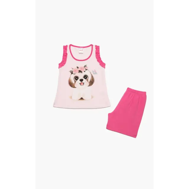 Πυτζάμα Βρεφική Καλοκαιρινή Minerva Dance Puppy Φούξια No 2 61936-157